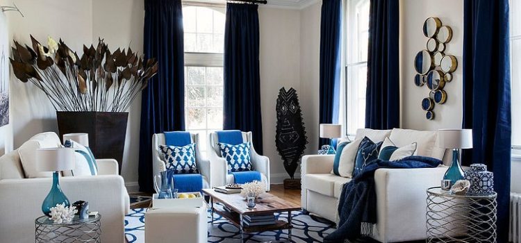 Cortinas azules – Salón, Dormitorio y Cocina